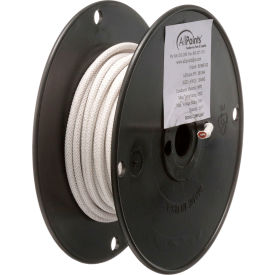 38-1264 High Temperature Wire; #12 Gauge; Stranded SRGN; White; 50' Roll