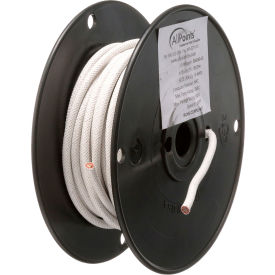 High Temperature Wire; #10 Gauge; Stranded SRGN; White; 50' Roll