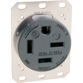 Receptacle, Single, 250V, 60A