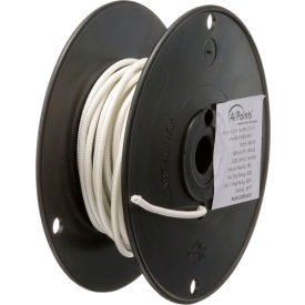 High Temperature Wire; #14 Gauge; Stranded SF2; White; 50' Roll