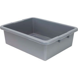 Bussing Tub, Ribbed Bottom Bus Box, 22"L x 17"W x 7"H, Gray, Polypropylene