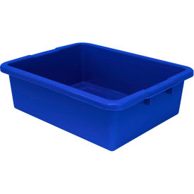 Bussing Tub, Ribbed Bottom Bus Box, 22"L x 17"W x 7"H, Blue, Polypropylene