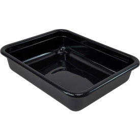Bussing Tub, Flat Bottom Bus Box, 20"L x 15"W x 5"H, Black, Polypropylene
