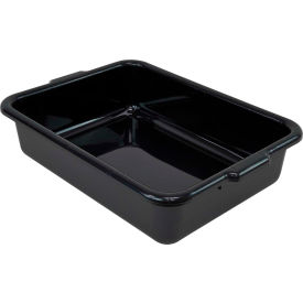 Bussing Tub, Flat Bottom Bus Box, 21"L x 15"W x 5"H, Black, Polypropylene