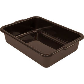 Bussing Tub, Flat Bottom Bus Box, 21"L x 15"W x 5"H, Brown, Polypropylene