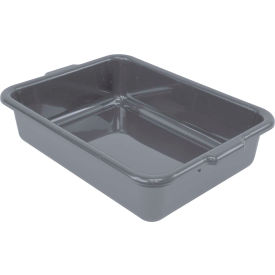 Bussing Tub, Flat Bottom Bus Box, 21"L x 15"W x 5"H, Gray, Polypropylene