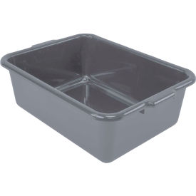Bussing Tub, Flat Bottom Bus Box, 21"L x 15"W x 7"H, Gray, Polypropylene