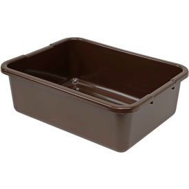 Bussing Tub, Ribbed Bottom Bus Box, 21"L x 15"W x 7"H, Brown, Polypropylene