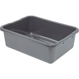 Bussing Tub, Ribbed Bottom Bus Box, 21"L x 15"W x 7"H, Gray, Polypropylene
