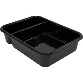 Bussing Tub, 2 Compartment Bus Box, 20"L x 15"W x 5"H, Black, Polypropylene