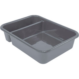 2 Compartment Bus Box, 20"L x 15"W x 5"H, Gray, Polypropylene