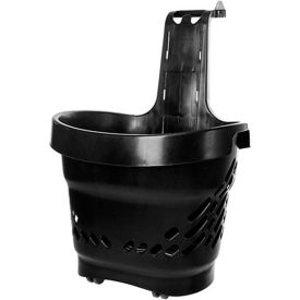 360 Degree Black Plastic Rolling Basket 68 Liter