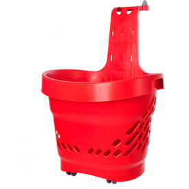 Red Plastic Rolling Basket 68 Liter