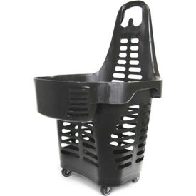 Gendouble Black Rolling Basket 55 Liter with 4 Swivel Wheels
