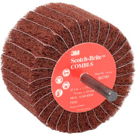 Scotch-Brite Combi-S Wheel 3" x 1-3/4" x 1/4" Shank P180 Grit Aluminum Oxide