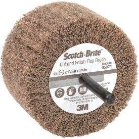 Cut and Polish Flap Brush, 3" x 1-3/4" x 1/4" MED Grit Aluminum Oxide