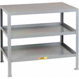 Stationary Machine Table W/ 3 Shelves, 24"W x 18"D, Gray