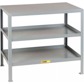 Stationary Machine Table with 3 Shelves, 36"W x 24"D, Gray