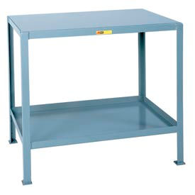 Stationary Machine Table with 2 Shelves, 60"W x 24"D, Gray