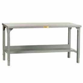 48"W x 24"D Steel Square Edge, Adjustable Welded Workbench w/Open Base