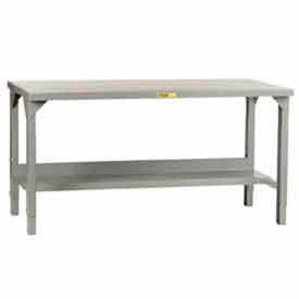 Adjustable Welded Workbench w/Open Base, Steel Square Edge Top 60"W x 24"D