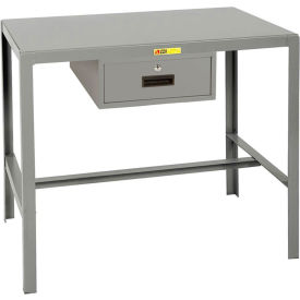 Stationary Machine Table W/ Drawer, Steel Square Edge, 36"W x 24"D x 30"H, Gray