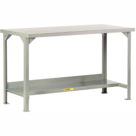 Welded Steel Workbench - Steel Top & Shelf - 48"W x 24"D x 36"H