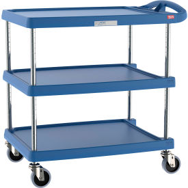myCart Utility Cart w/3 Shelves, 400 lb Capacity, 34-3/8"L x 23-7/16"W x 35-1/2"H, Blue