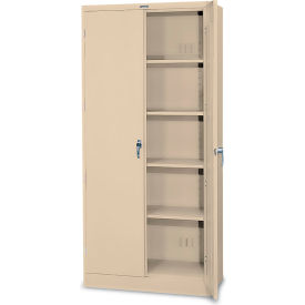 Deluxe Heavy Duty Storage Cabinet, 22 Gauge, 36"W x 18"D x 78"H, Putty