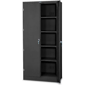Deluxe Heavy Duty Storage Cabinet, 22 Gauge, 36"W x 24"D x 78"H, Black