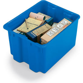 Polylewton Polyethylene Tote, 19-1/2"L x 13"W x 12-3/8"H, Blue