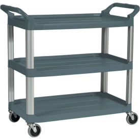 Xtra Service Cart w/3 Shelves, 300 lb. Cap, 40-3/5"L x 20"W x 37-13/16"H, Gray