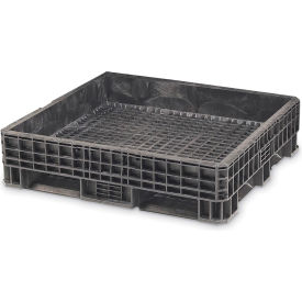 BulkPak Heavy-Duty Container, 48"L x 45"W x 21-5/16"H, 2000 lb Capacity, Black, Polyethylene