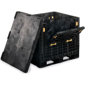 BulkPak Structural Foam Folding Bulk Shipping Container, 48"Lx40"Wx39"H, 2000 lb. Cap, Black