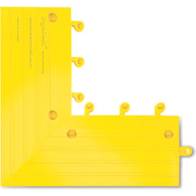 ErgoDeck Heavy Duty Outside Corner 7/8" Thick 1.25' x 1.25' Yellow - Case of 4