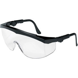 Tomahawk Wraparound Safety Glasses, Clear Lens, Black Frame