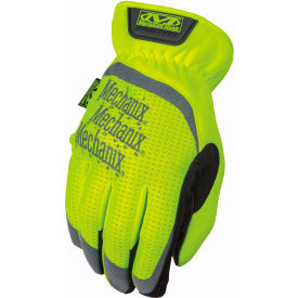Hi-Viz FastFit Work Gloves, Synthetic Leather w/TrekDry, Yellow, Medium