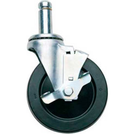 5" Stem Caster, Polyurethane, Swivel with Brake