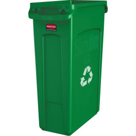 Slim Jim Recycling Can, 23 Gallon, Green