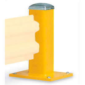 Steel Single Column Post For Single Rail, 18"H, Yellow