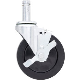 5" Stem Caster, Rubber, Swivel with Brake