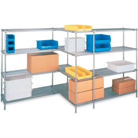 4 Shelf, Super Erecta Brite Zinc Shelving Unit, Add On, 72"W x 24"D x 63"H