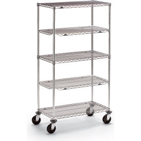 qwikSLOT Wire Shelf Truck w/3 Shelves, 800 lb Capacity, 48"L x 18"W x 68"H