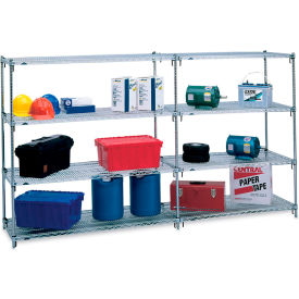 4 Shelf, Chrome Wire Shelving Unit, Starter, 72"W x 24"D x 86"H