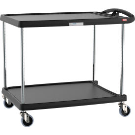myCart Utility Cart w/2 Shelves, 400 lb Capacity, 40-1/4"L x 27-11/16"W x 36-7/8"H, Black