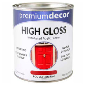 Waterborne Acrylic Enamel, Gloss Finish, Fiesta Red, Quart