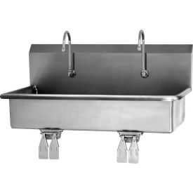 54WSL 2-Person Wall Mount Wash-Station With Double Knee Pedal Valves