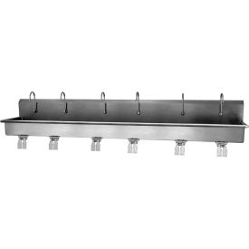 512WSL 6-Person Wall Mount Wash-Station With Double Knee Pedal Valves