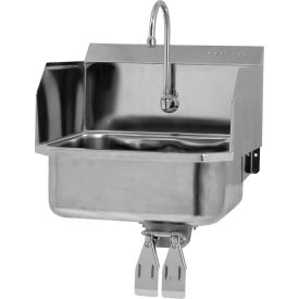 507L Wall Mount Sink With Double Knee Pedal Valve And Side Splash Guards