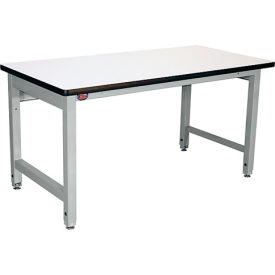 60 x 30 HD6030P-A31/HDLE-6 Fixed Height Heavy Duty Workbench Laminate Safety Edge Top, Gray